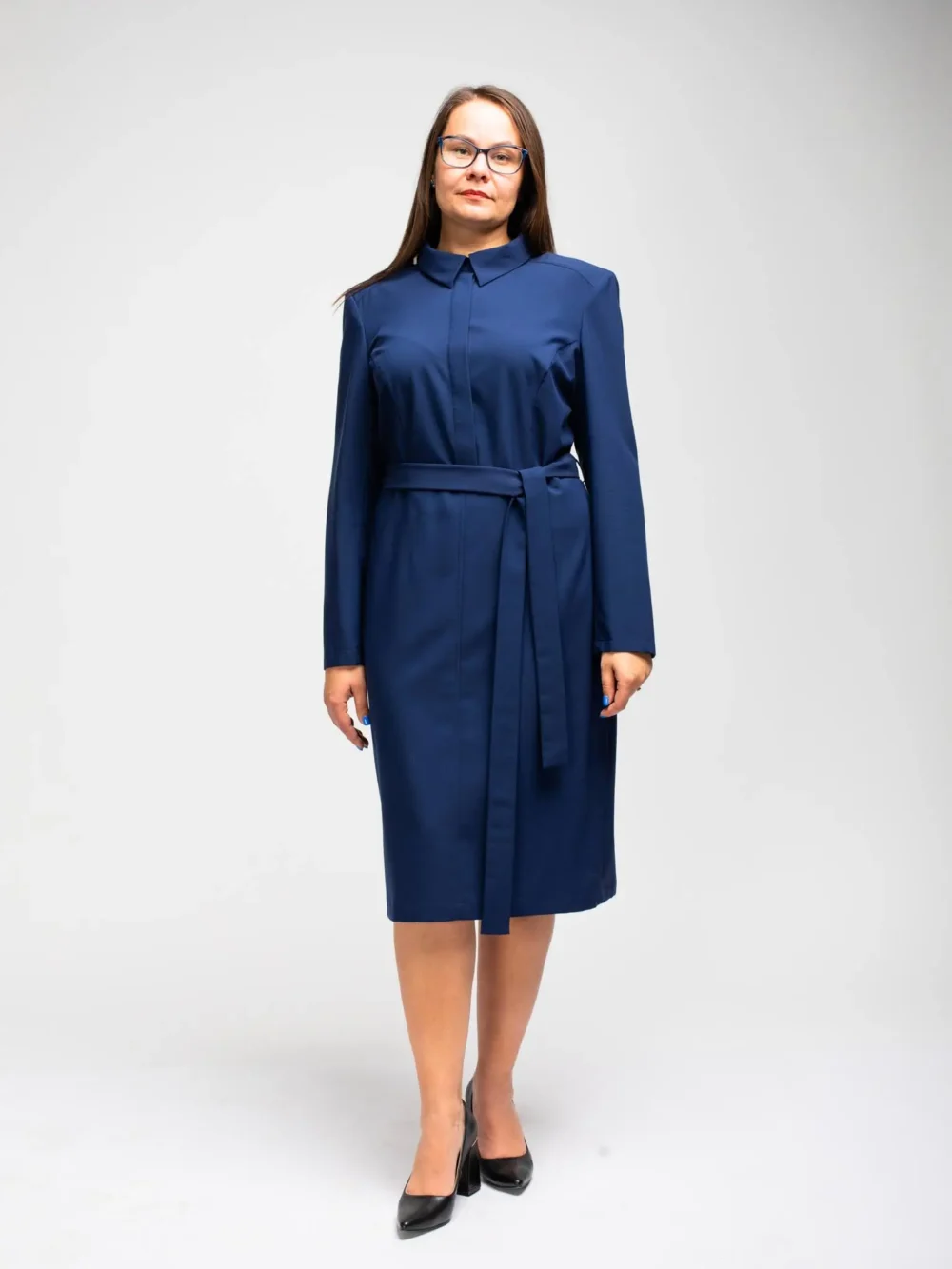 KLASIKINĖ MĖLYNOS SPALVOS SUKNELĖ